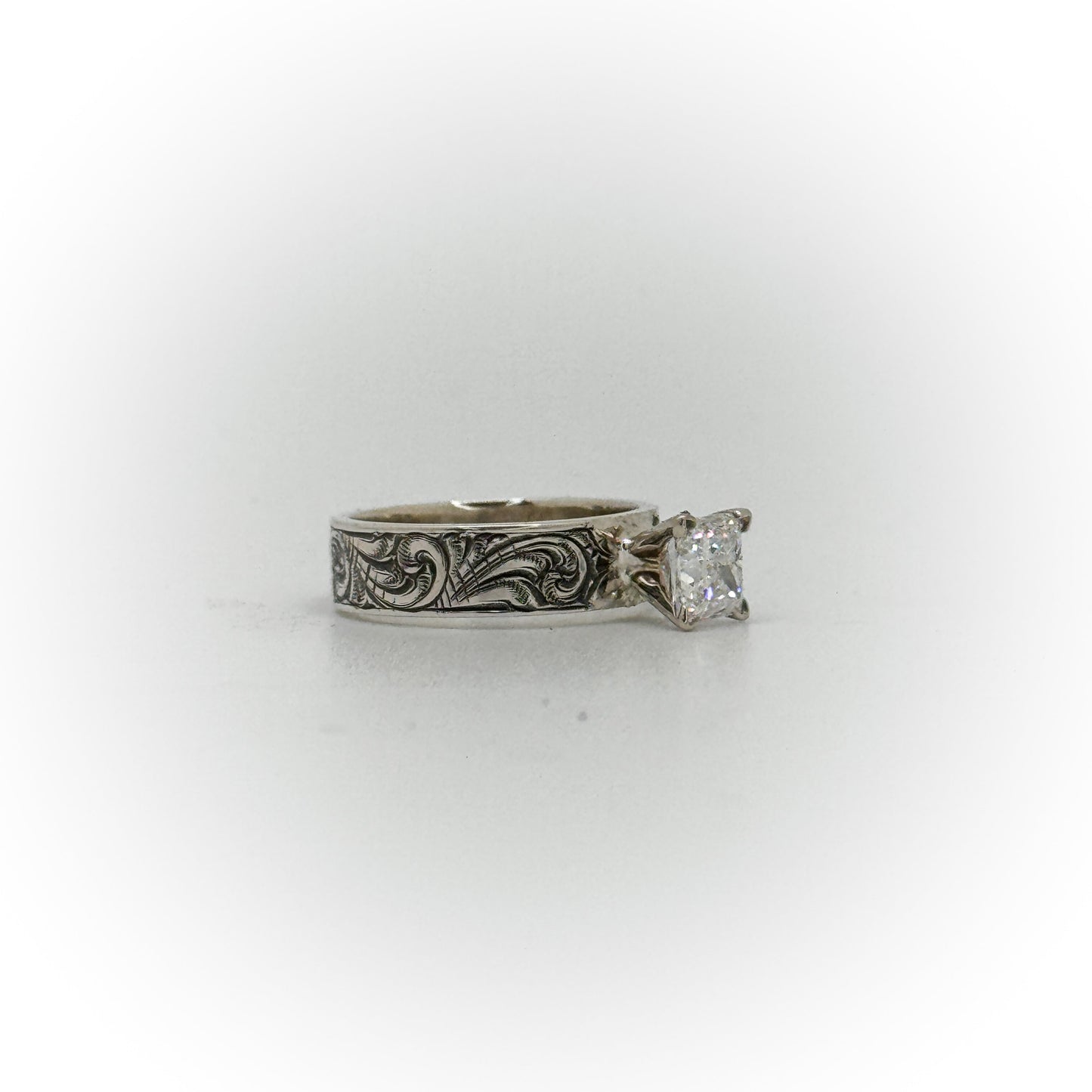 Size 5 Princess Cut Engagement Ring