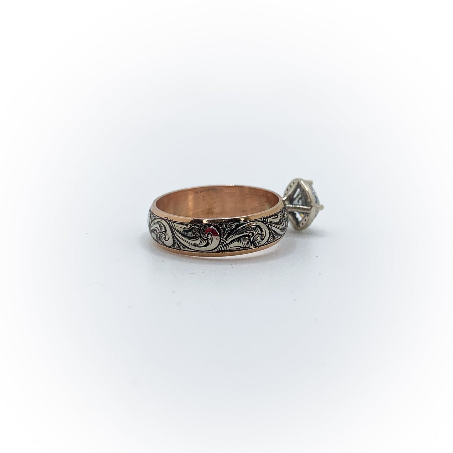 Size 10 Two-Tone Halo Engagement Ring