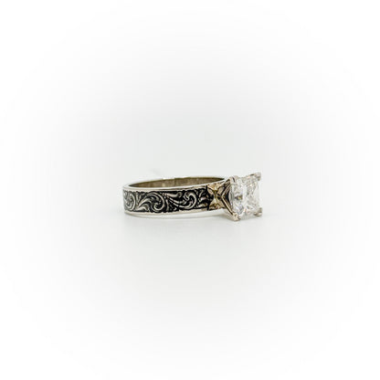Size 8 Princess Cut Engagement Ring