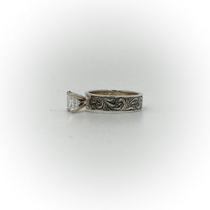 Size 5 Princess Cut Engagement Ring