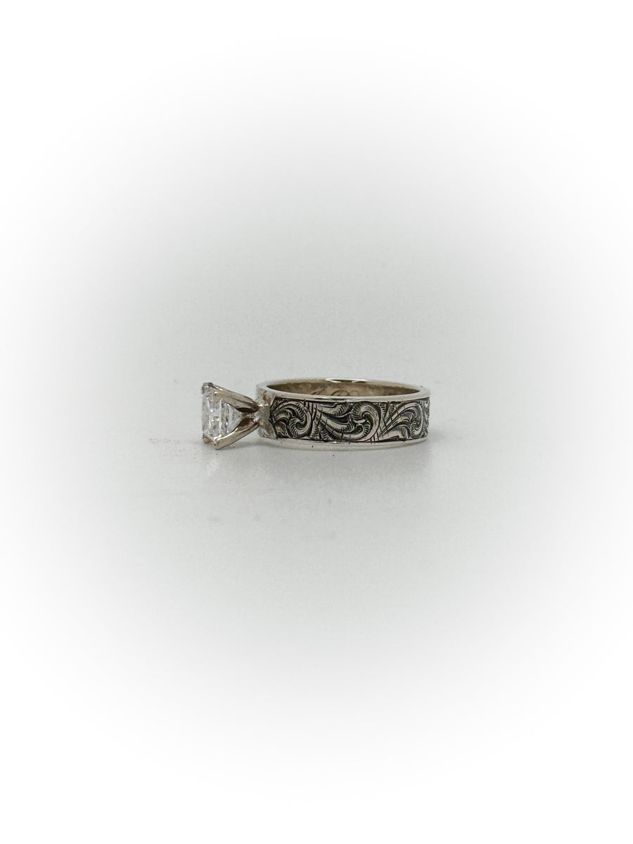 Size 5 Princess Cut Engagement Ring