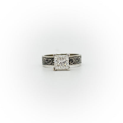 Size 8 Princess Cut Engagement Ring