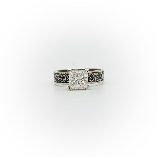 Size 8 Princess Cut Engagement Ring