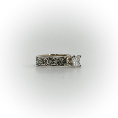 Size 5 Princess Cut Engagement Ring