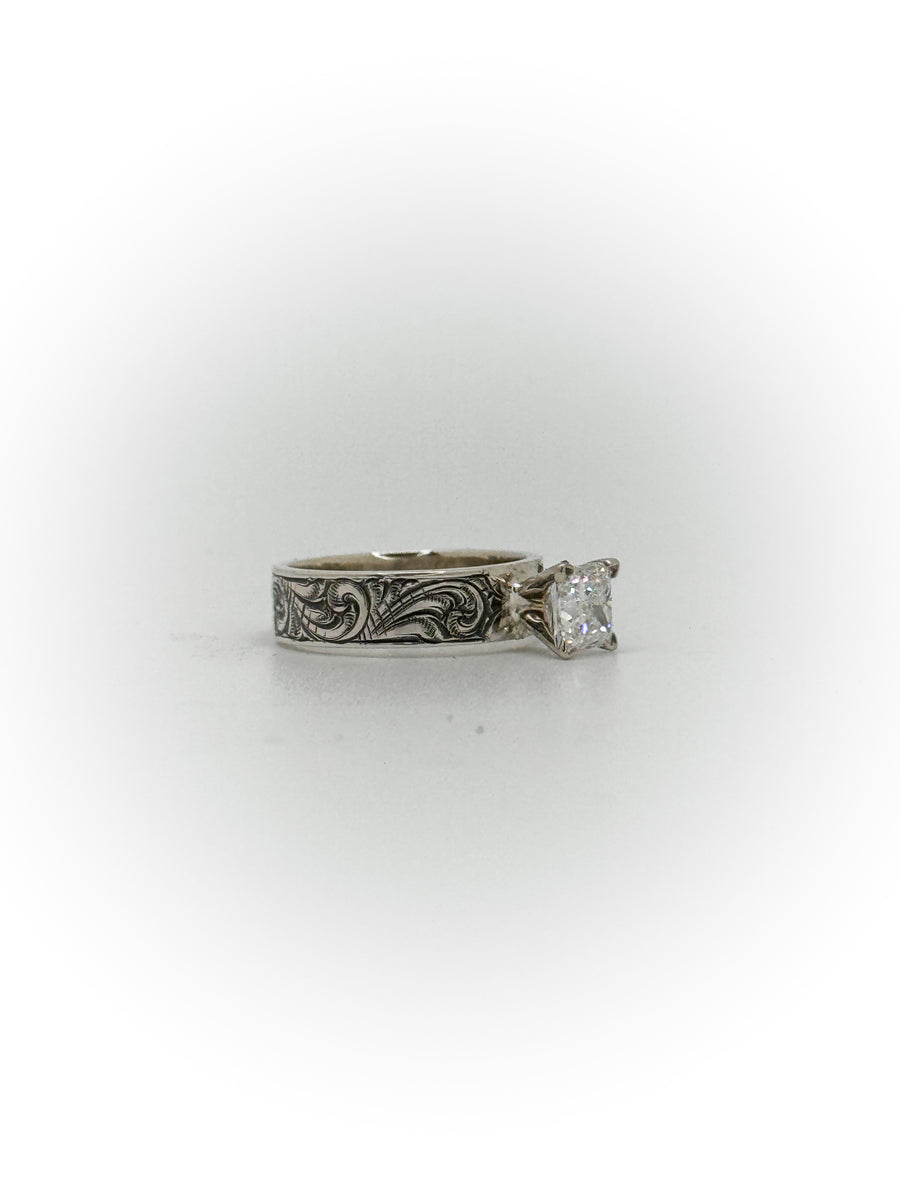 Size 5 Princess Cut Engagement Ring