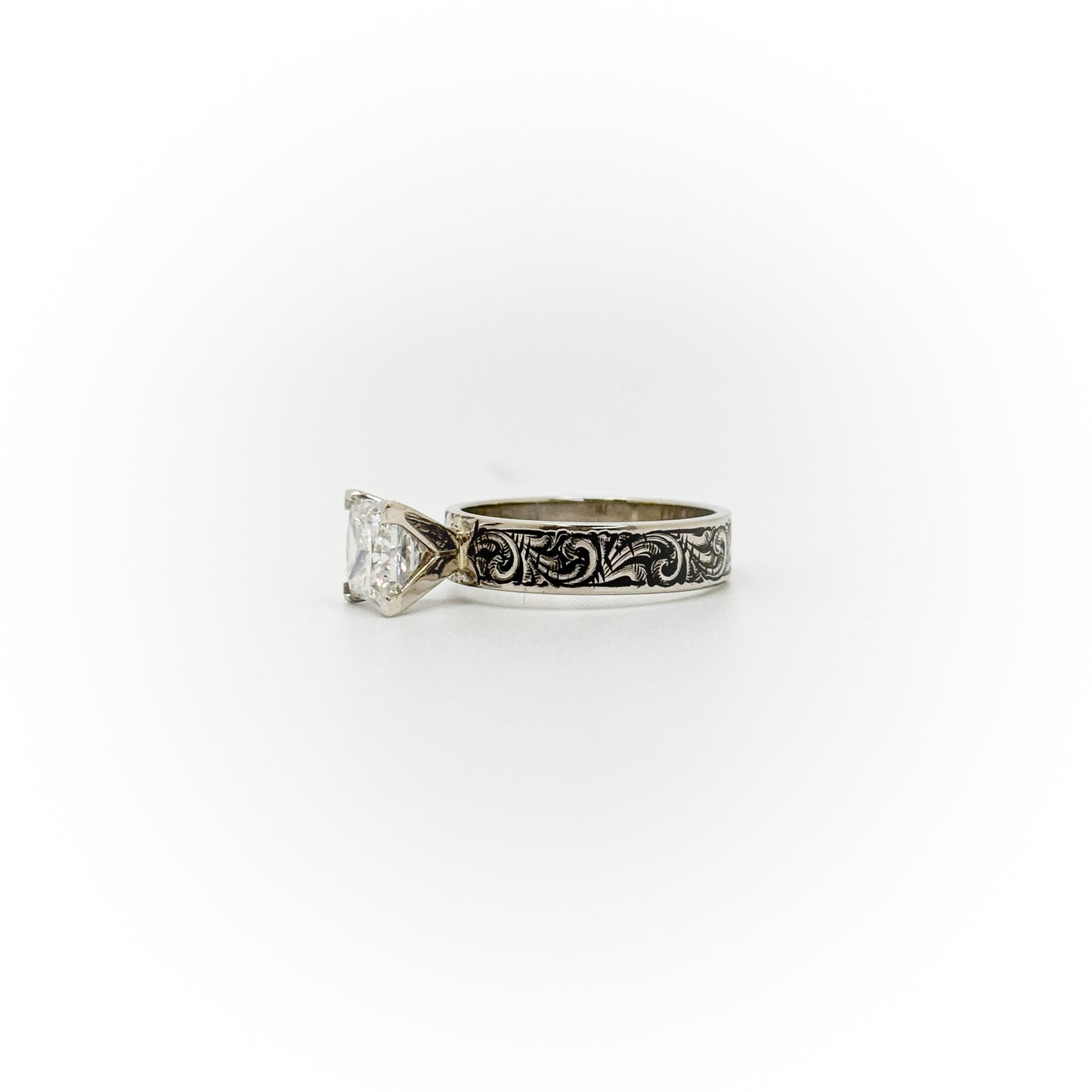 Size 8 Princess Cut Engagement Ring