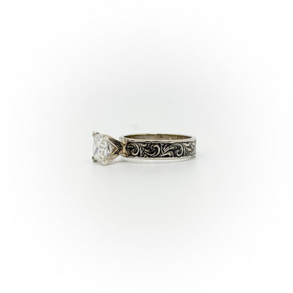 Size 8 Princess Cut Engagement Ring