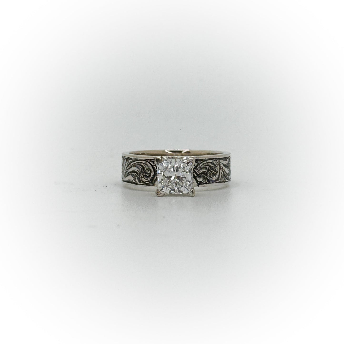 Size 5 Princess Cut Engagement Ring