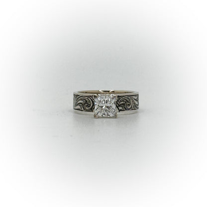 Size 5 Princess Cut Engagement Ring