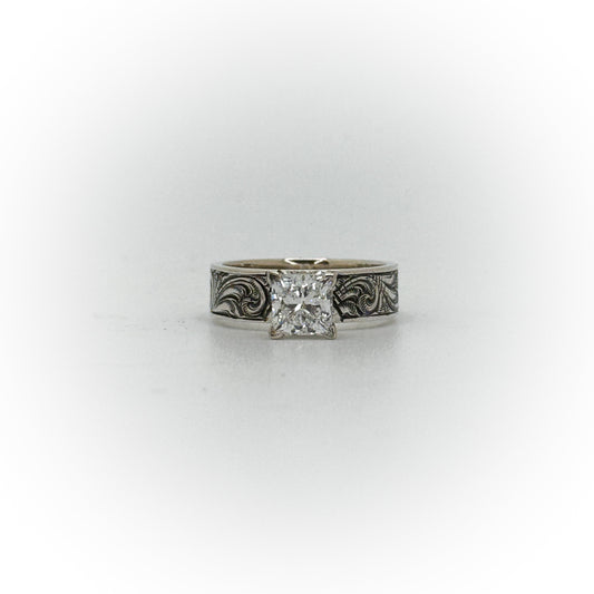 Size 5 Princess Cut Engagement Ring