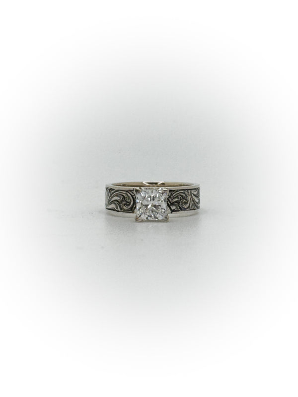 Size 5 Princess Cut Engagement Ring
