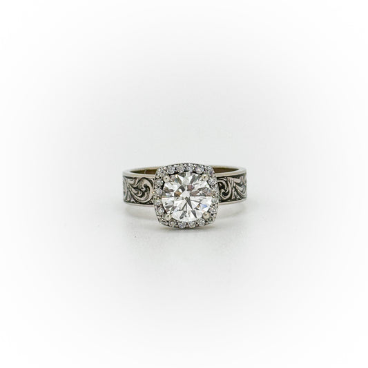 Size 7 Halo Engagement Ring