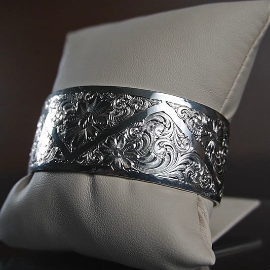 Bright Cut Cuff Bracelet