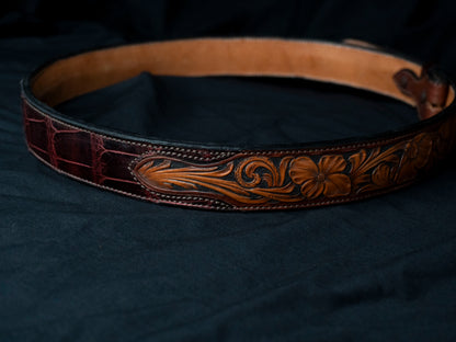Hand Tooled Alligator Belt
