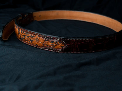 Hand Tooled Alligator Belt