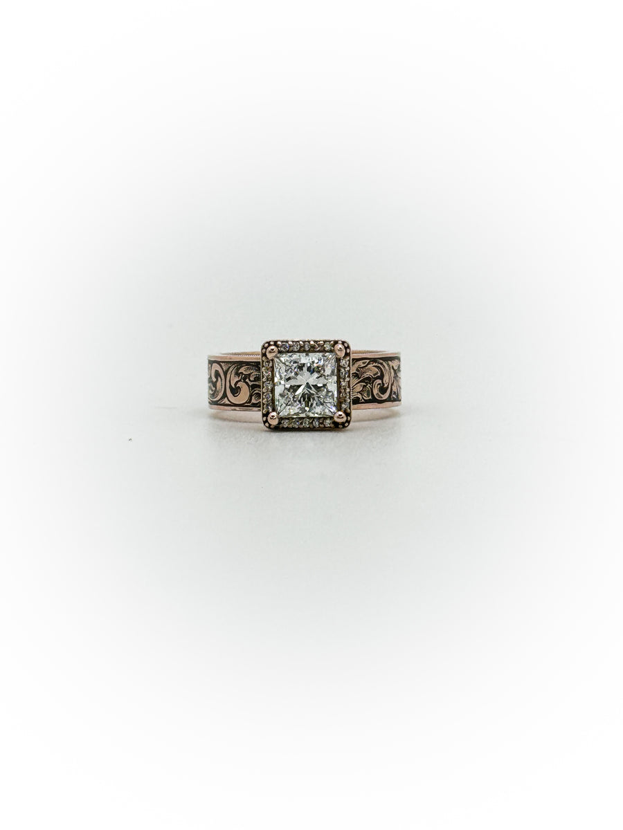 Engraved Solitaire Engagement Ring (Custom Order Spot)