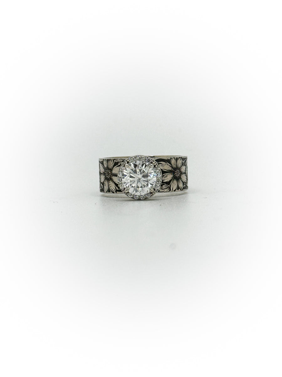 Engraved Solitaire Engagement Ring (Custom Order Spot)