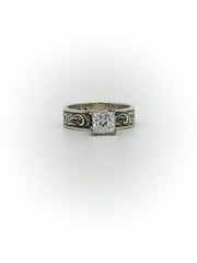 Engraved Solitaire Engagement Ring (Custom Order Spot)