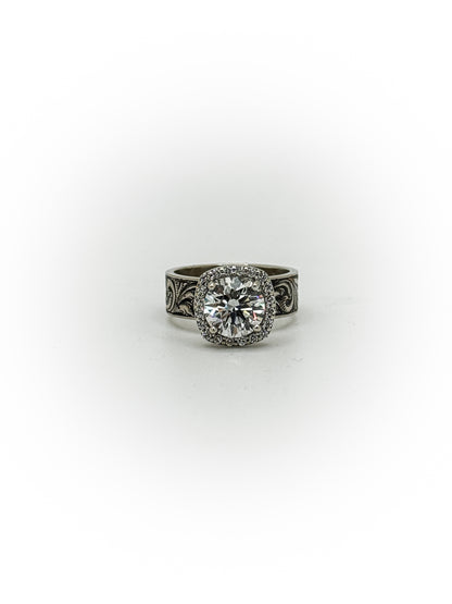 Engraved Solitaire Engagement Ring (Custom Order Spot)