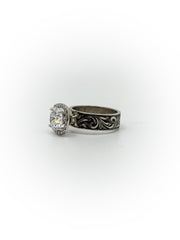 Engraved Solitaire Engagement Ring (Custom Order Spot)