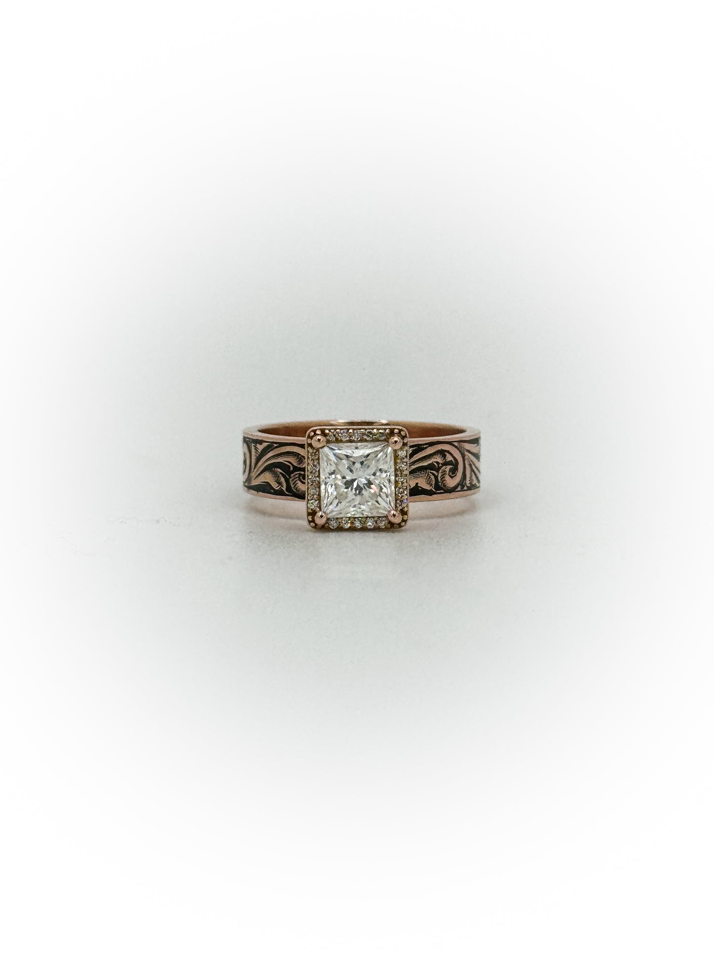 Engraved Solitaire Engagement Ring (Custom Order Spot)