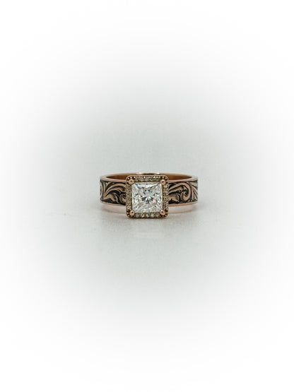 Engraved Solitaire Engagement Ring (Custom Order Spot)