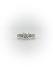 Engraved Solitaire Engagement Ring (Custom Order Spot)