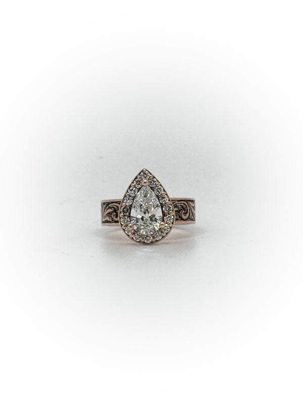 Engraved Solitaire Engagement Ring (Custom Order Spot)