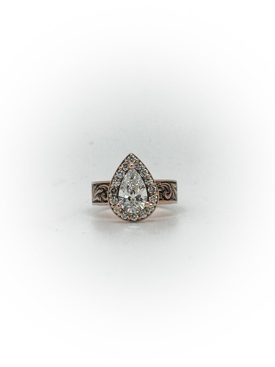 Engraved Solitaire Engagement Ring (Custom Order Spot)