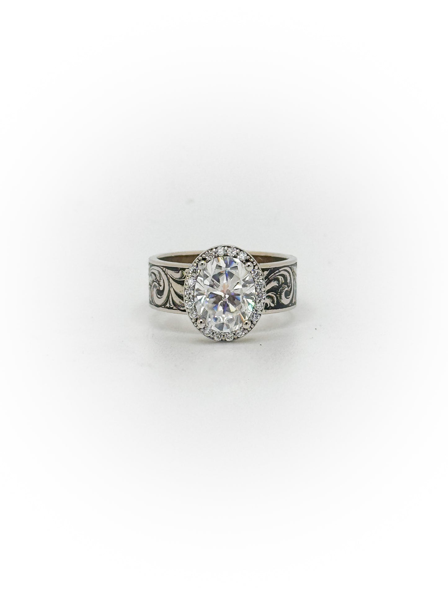 Engraved Solitaire Engagement Ring (Custom Order Spot)