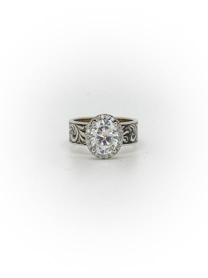 Engraved Solitaire Engagement Ring (Custom Order Spot)