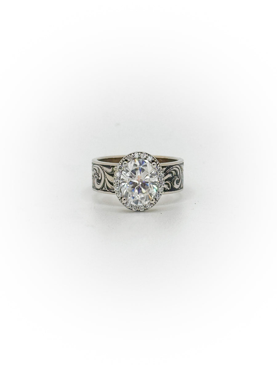 Engraved Solitaire Engagement Ring (Custom Order Spot)
