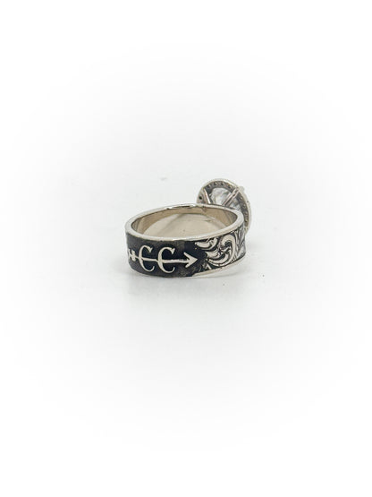 Engraved Solitaire Engagement Ring (Custom Order Spot)