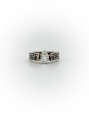Cathedral Engraved Engagement Ring (Custom Order Spot)