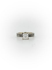 Engraved Solitaire Engagement Ring (Custom Order Spot)