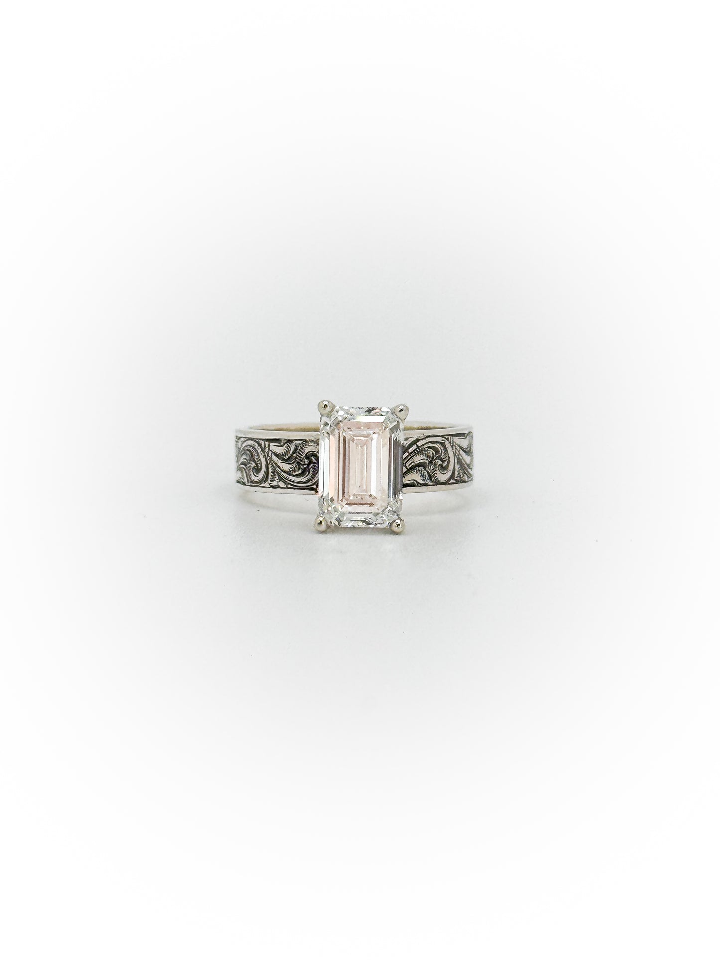 Engraved Solitaire Engagement Ring (Custom Order Spot)