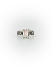Engraved Solitaire Engagement Ring (Custom Order Spot)