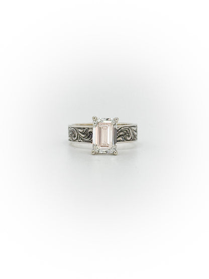 Engraved Solitaire Engagement Ring (Custom Order Spot)