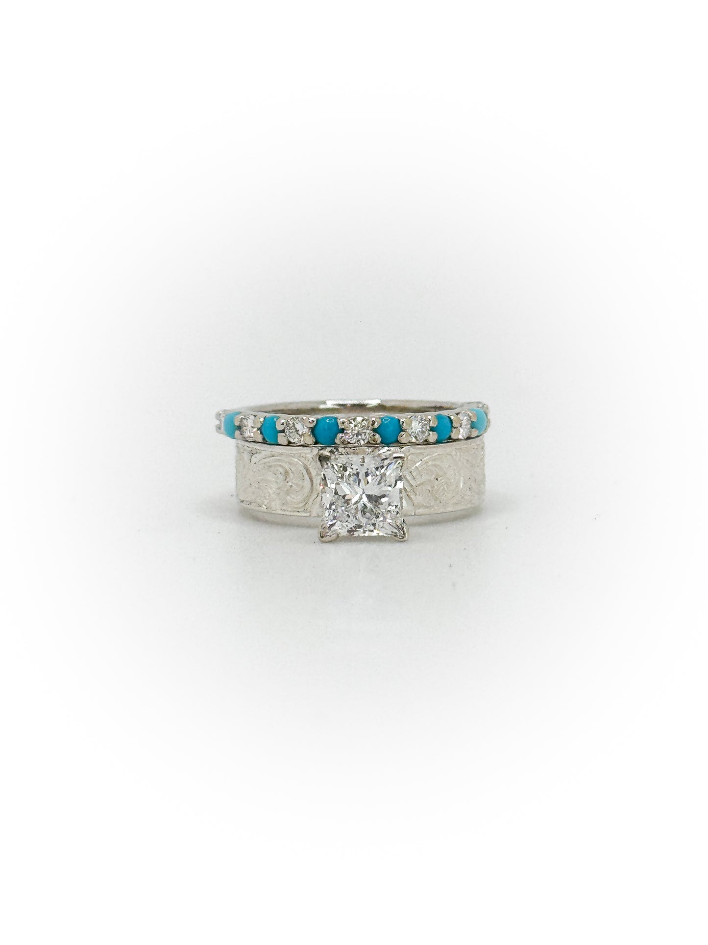Diamond/Turquoise Wedding Band