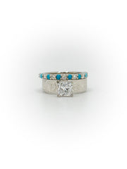 Diamond/Turquoise Wedding Band