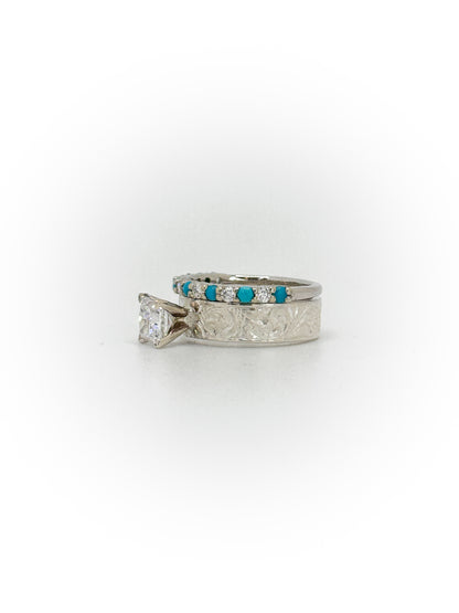 Diamond/Turquoise Wedding Band