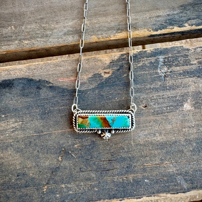Kingman Turquoise Bar Necklace