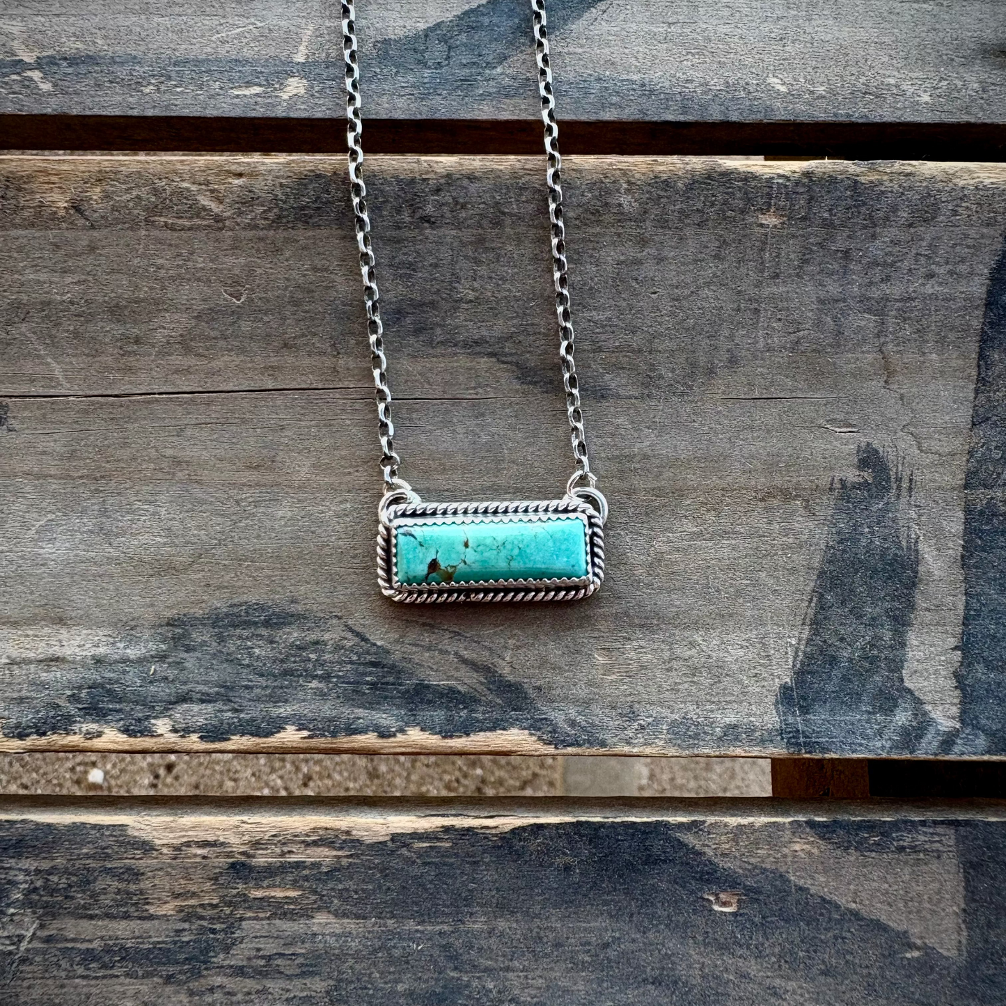 Kingman Turquoise Bar Necklace