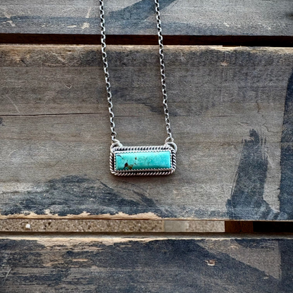 Kingman Turquoise Bar Necklace