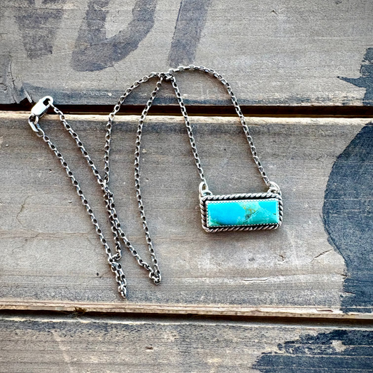 Kingman Turquoise Bar Necklace