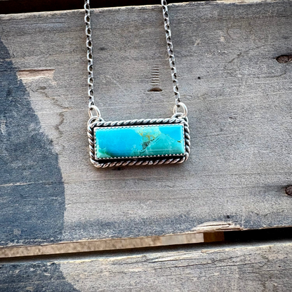 Kingman Turquoise Bar Necklace