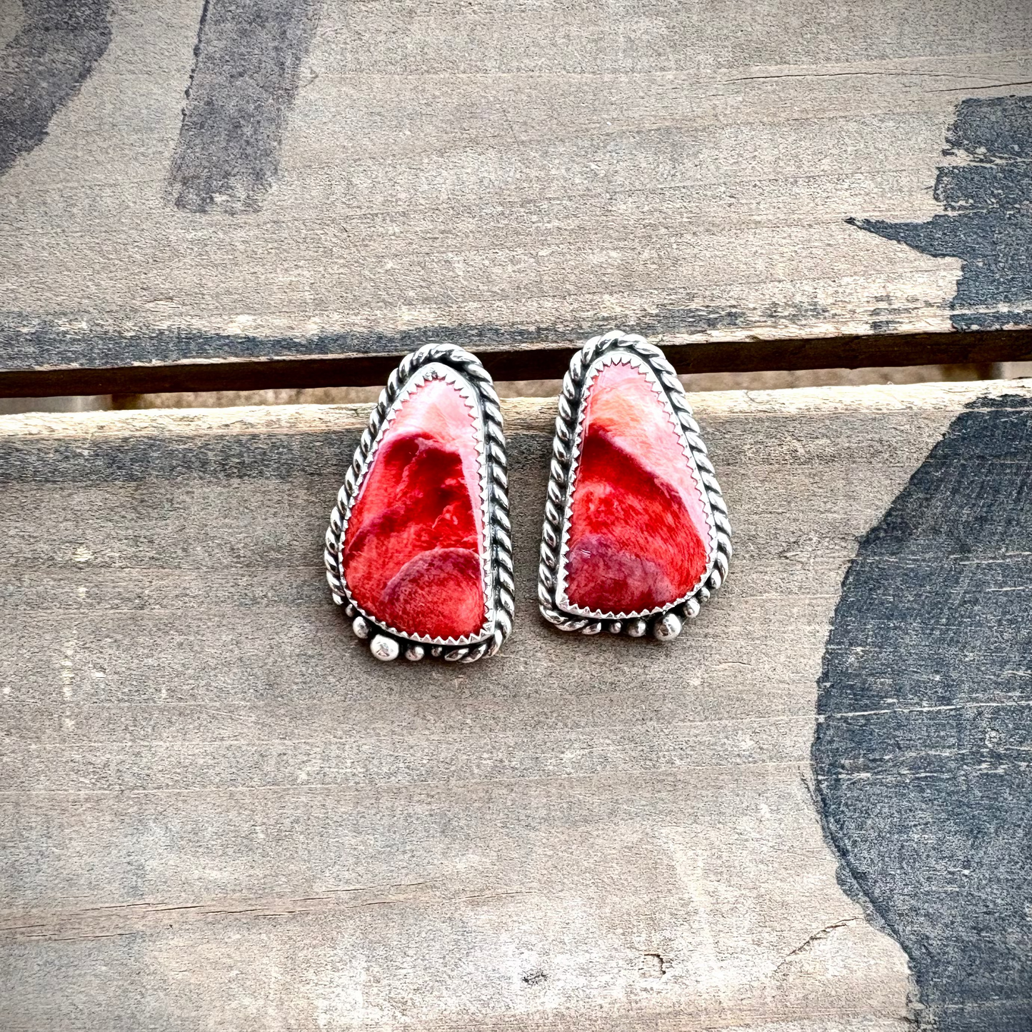 Red Spiney Oyster Earrings