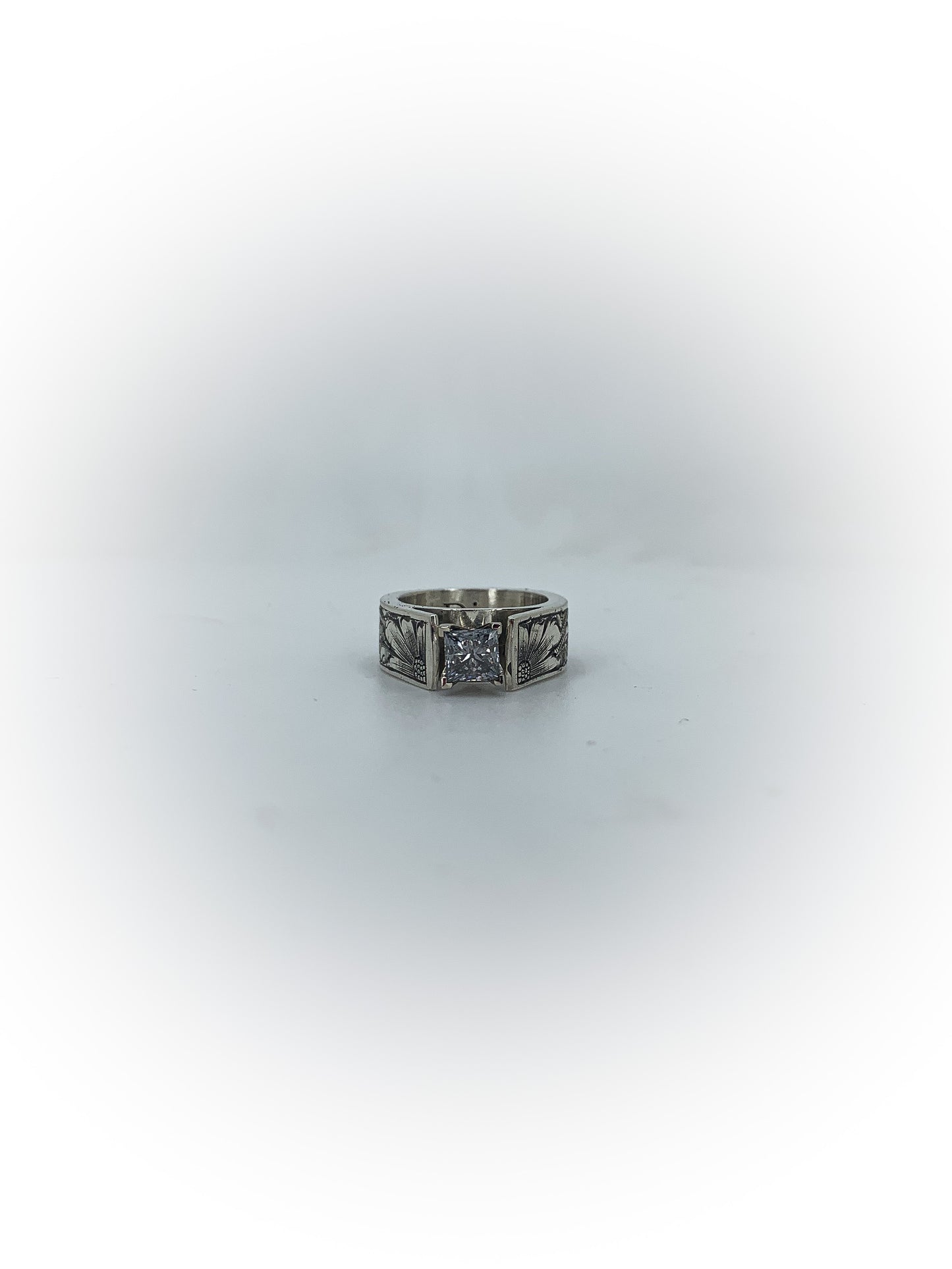 Cathedral Engraved Engagement Ring (Custom Order Spot)