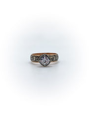 Size 10 Two-Tone Halo Engagement Ring