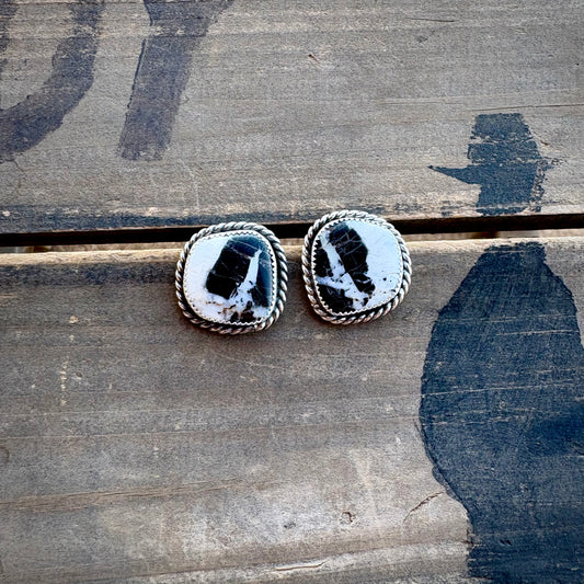 White Buffalo Chunky Stud Earrings